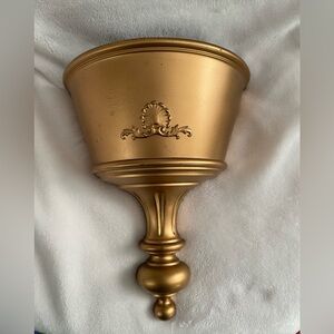 Vintage 1963 Gold Wall Planter